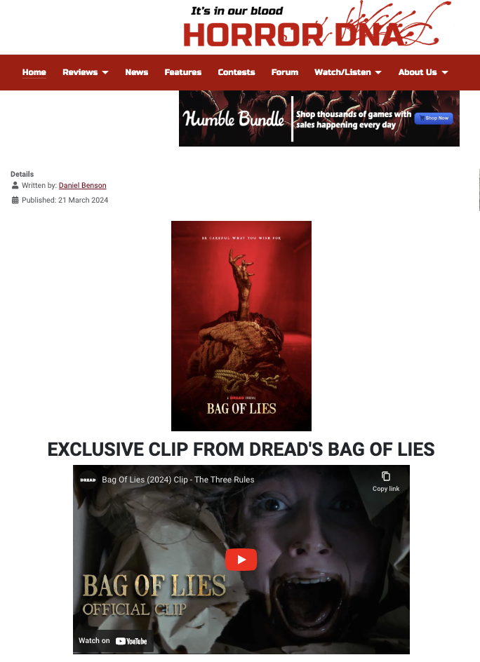 EXCLUSIVE CLIP FROM DREAD'S BAG OF LIES